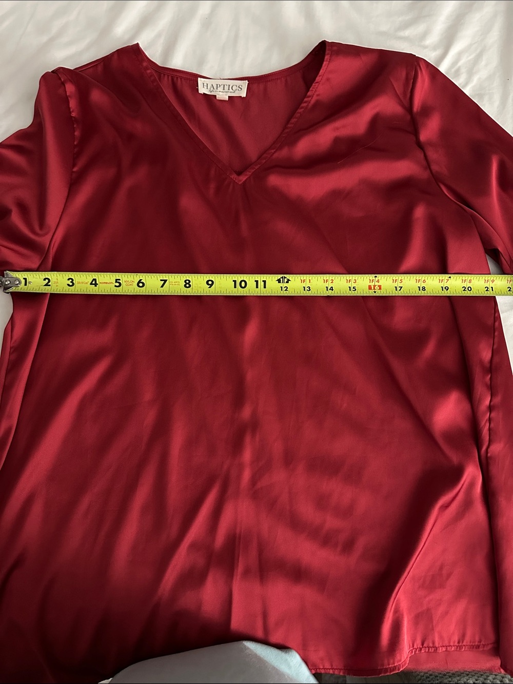 Haptics Red V-Neck Ruffle-Sleeve Blouse - Picture 7 of 7